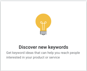 Discover new keywords button