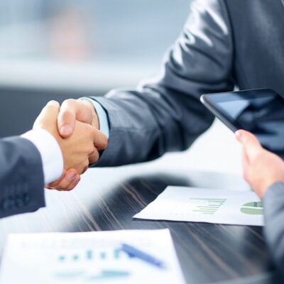 Bankers shaking hands
